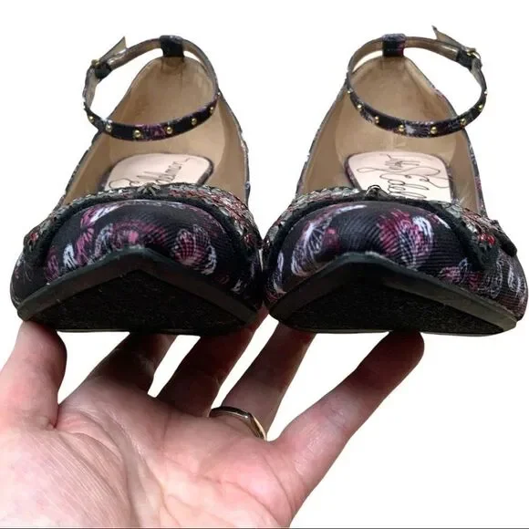 LIBBY EDELMAN Holly Butterfly Rhinestone Black Heel Pumps size 8 - Picture 10 of 14